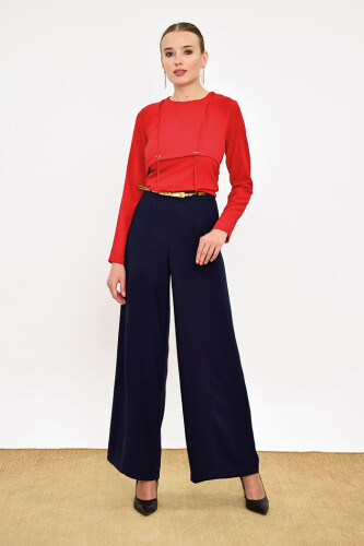 0125 Pants Skirt Navy Blue - 5
