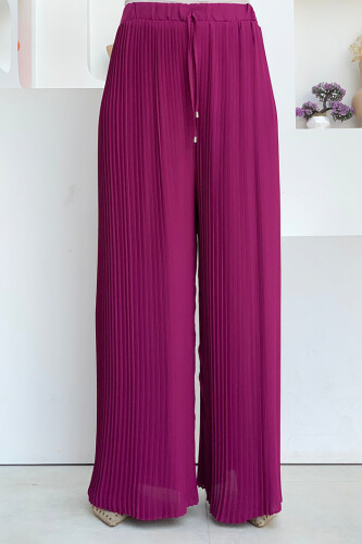 0129 Pleated Trousers Fuchsia 