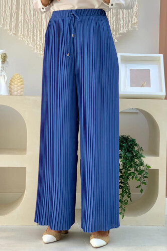 0129 Pleated Trousers Indigo 