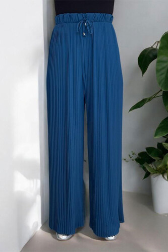 0129 Bundfaltenhose Petrolblau 