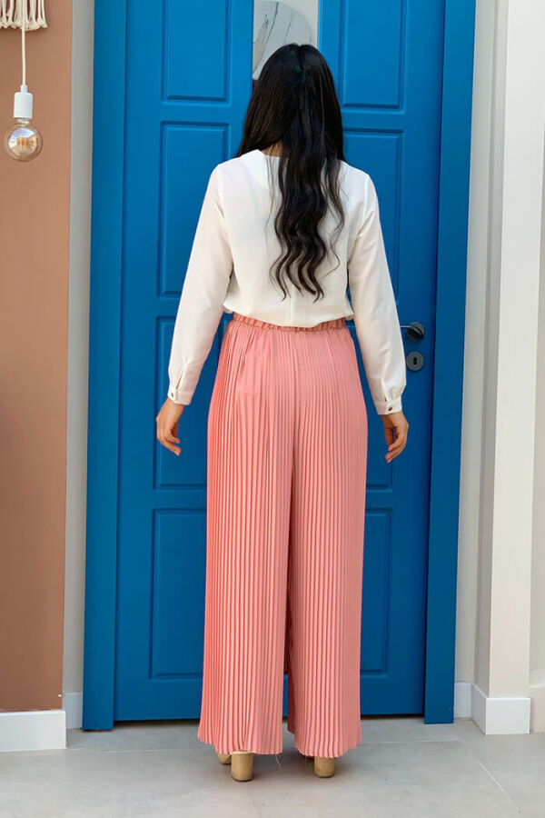 0129 Pleated Trousers Powder - 4