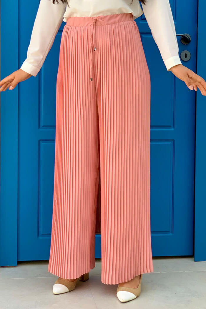 0129 Pleated Trousers Powder - 2