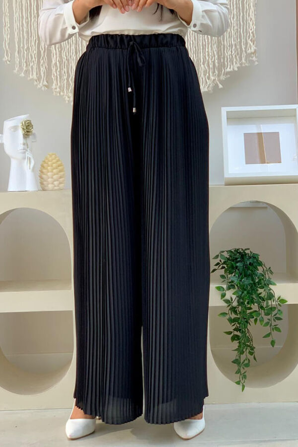 0129 Pleated Trousers Black - 2
