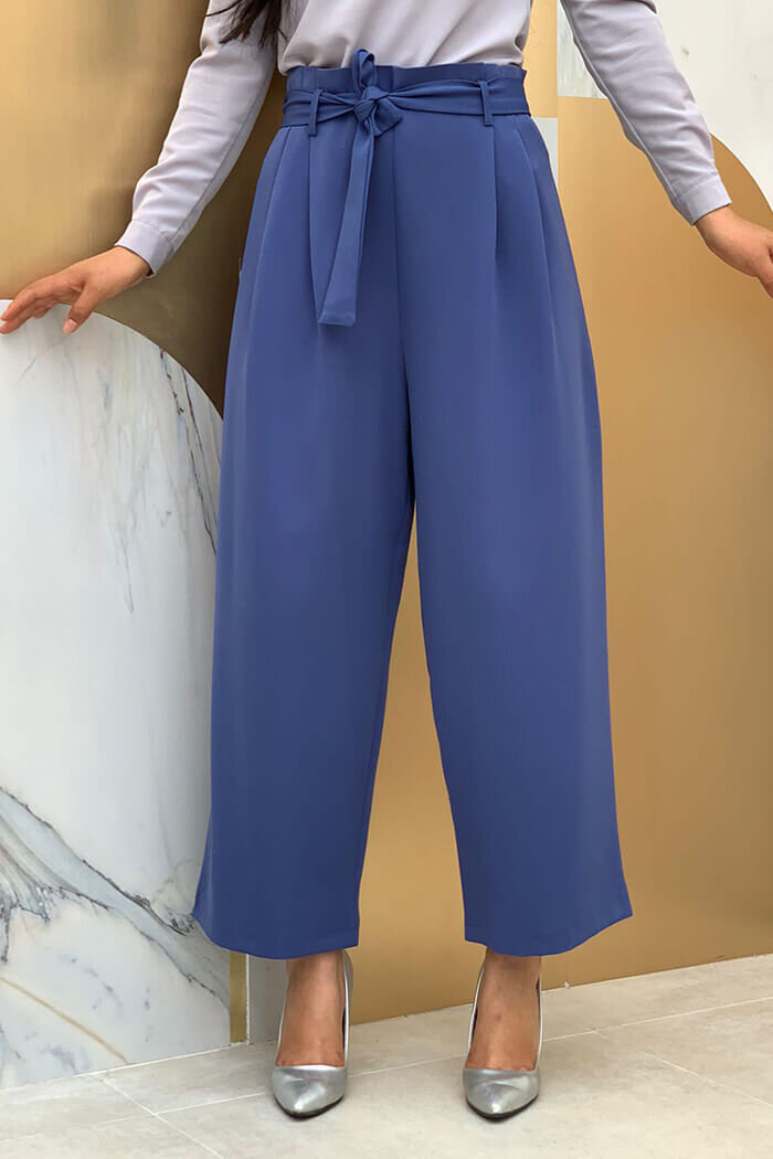 0174 Waist Tied Trousers Indigo - 2