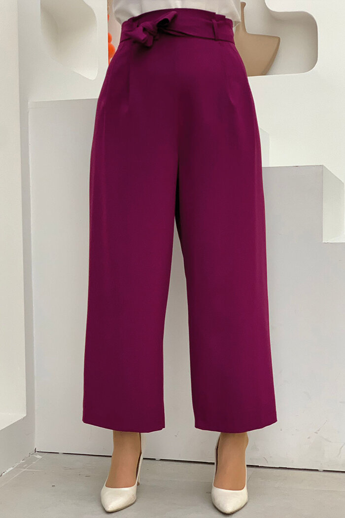 0174 Waist Tied Trousers Purple - 2