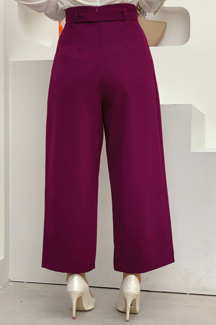 0174 Waist Tied Trousers Purple - 4