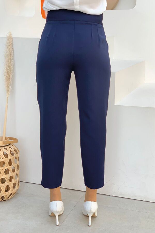 0201 Karottenlange Hose Marineblau - 4