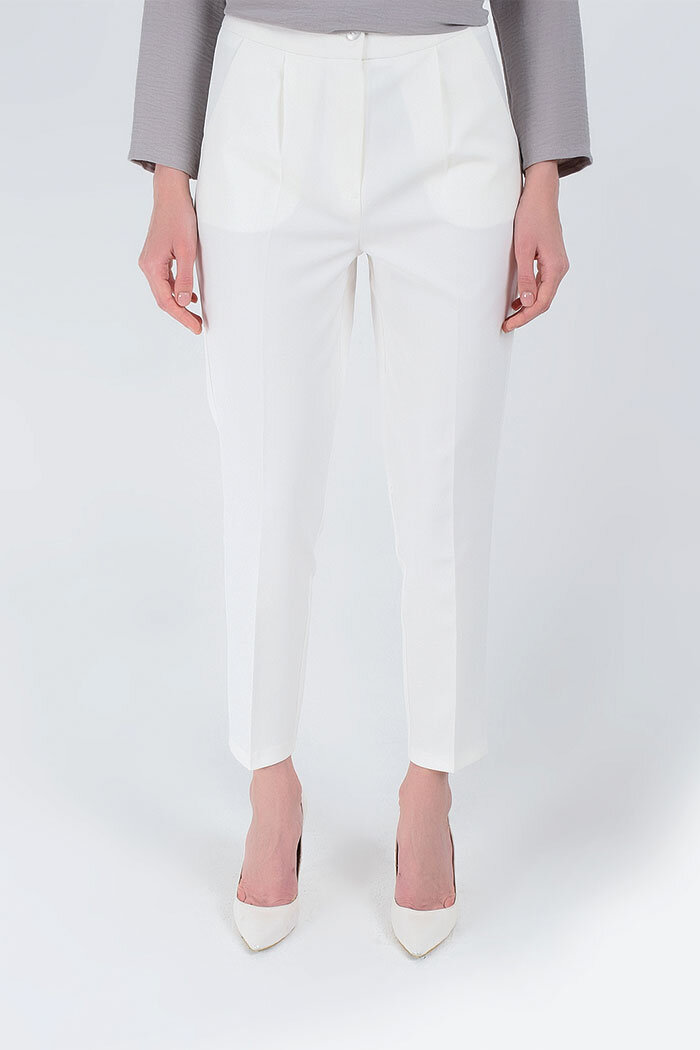 0201 Carrot Length Trousers Ecru - 5