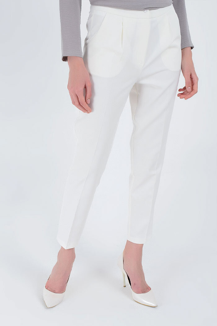 0201 Carrot Length Trousers Ecru - 7