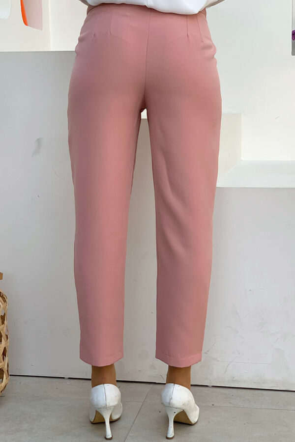 Fermuarlı Cep Detaylı Kalem Pantolon 0201 Pudra - 4