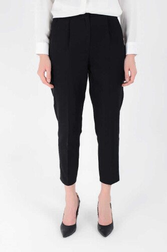 Fermuarlı Cep Detaylı Kalem Pantolon 0201 Siyah - 3
