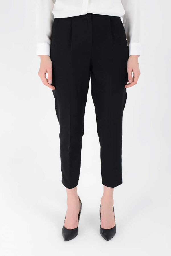 Fermuarlı Cep Detaylı Kalem Pantolon 0201 Siyah - 3
