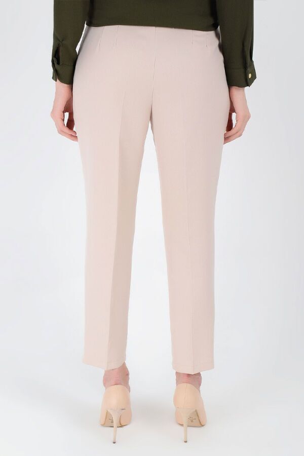 Fermuarlı Cep Detaylı Kalem Pantolon 0201 Taş - 7