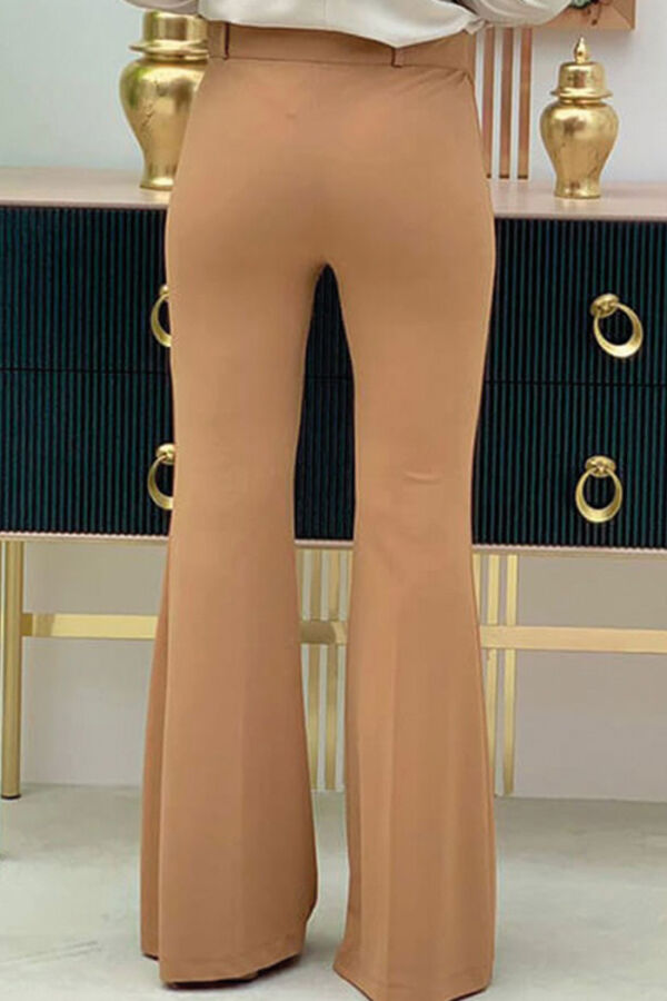Bel Fermuarlı İspanyolpaça Pantolon 0231 Taba - 4