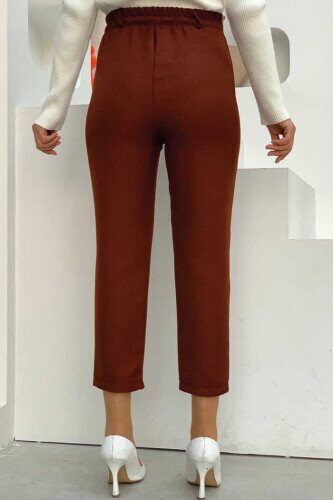 Zippered Pocket Detailed Pencil Pants 0255 Tile - 2
