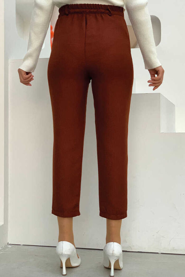 Zippered Pocket Detailed Pencil Pants 0255 Tile - 2