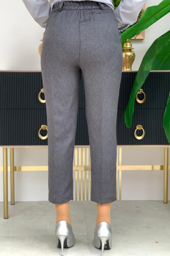 Zippered Pocket Detailed Pencil Pants 0255 Anthracite - 4