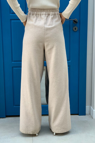 Fermuarlı Cep Detaylı Kaşe Pantolon 0272 Taş - 6