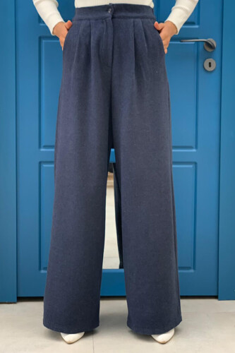Cachet-Hose mit Reißverschlusstaschen und detaillierten Details 0272 Marineblau - 2