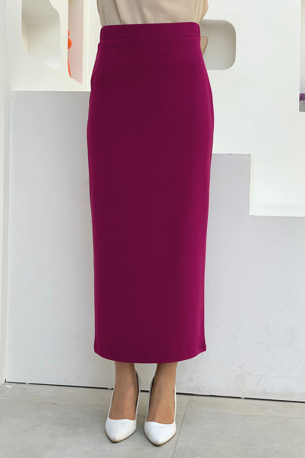 1074 Lycra Skirt Fuchsia - 2