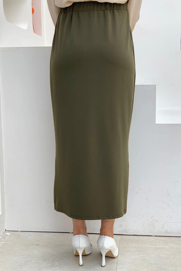 1074 Lycra Skirt Khaki - 4