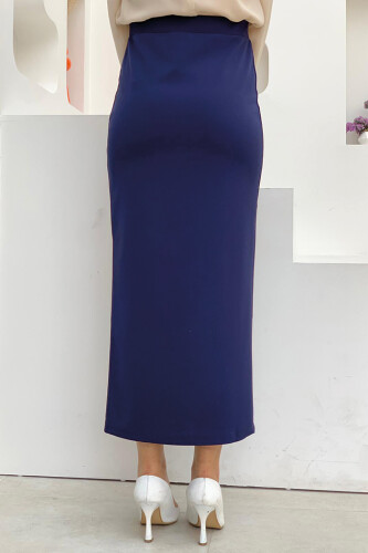 1074 Lycra Skirt Navy Blue - 4