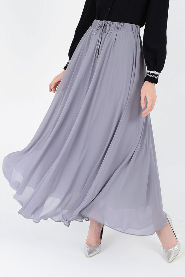 1141 Chiffon Skirt Gray - 5