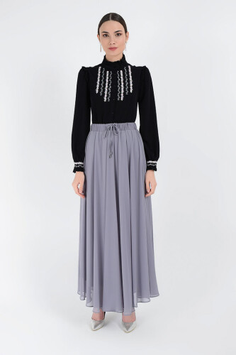 1141 Chiffon Skirt Gray - 6