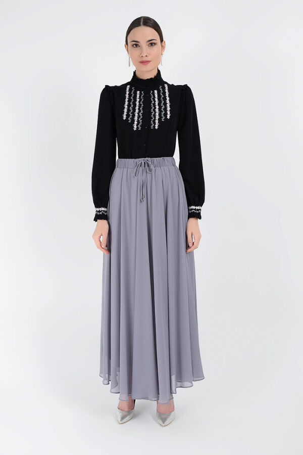 1141 Chiffon Skirt Gray - 6