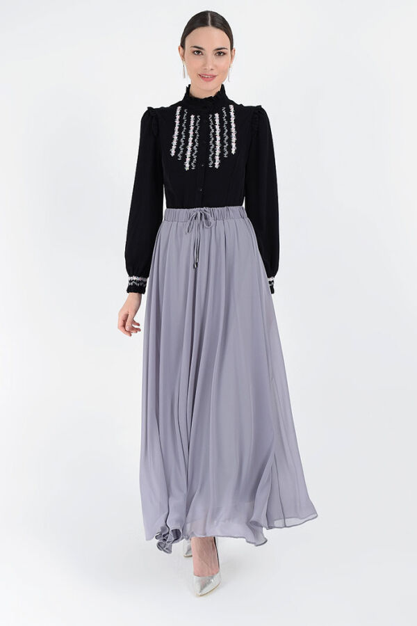 1141 Chiffon Skirt Gray - 7
