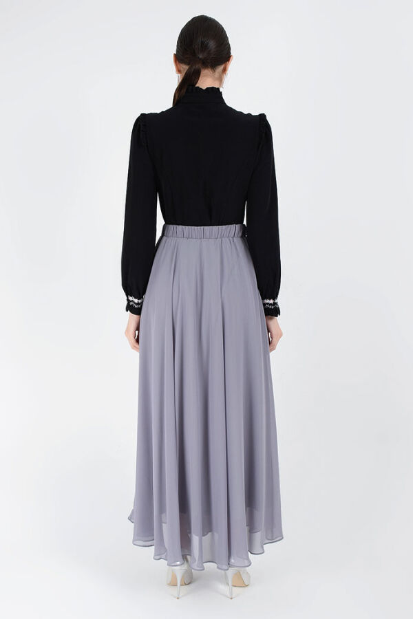 1141 Chiffon Skirt Gray - 8