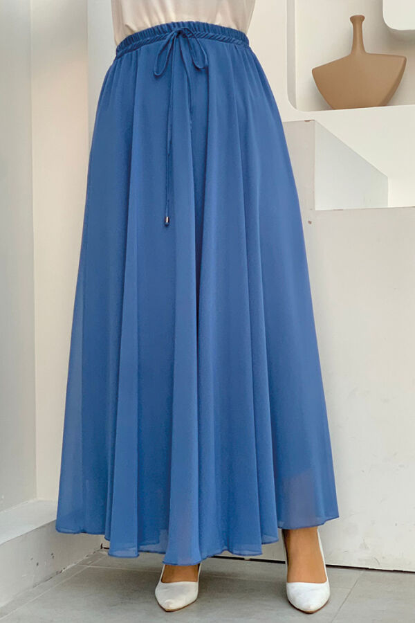 1141 Chiffon Skirt Indigo - 2