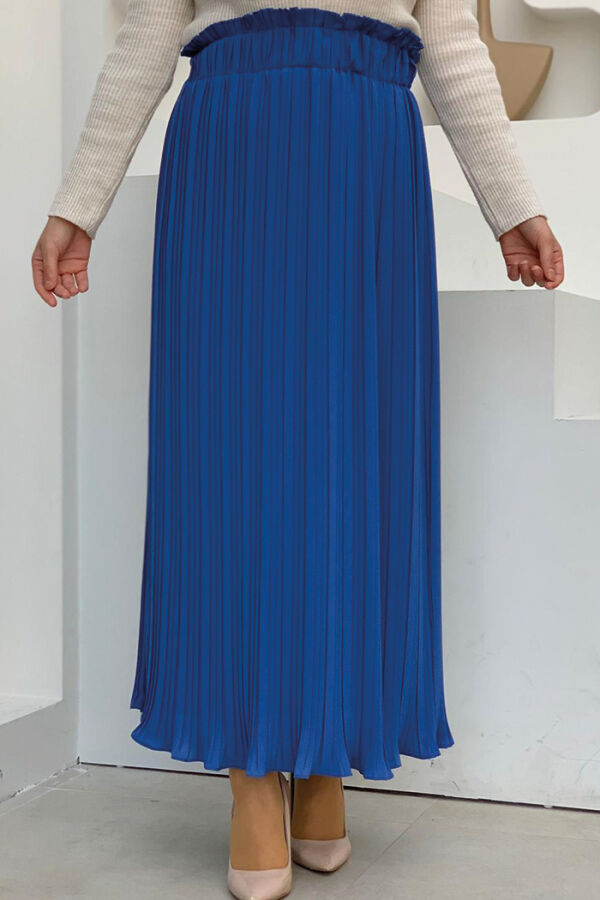 1143 Plissierter Gerader Rock Indigo - 3