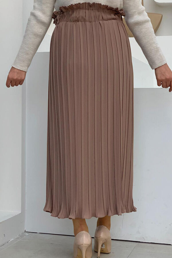 1143 Pleated Plain Skirt Mink - 4