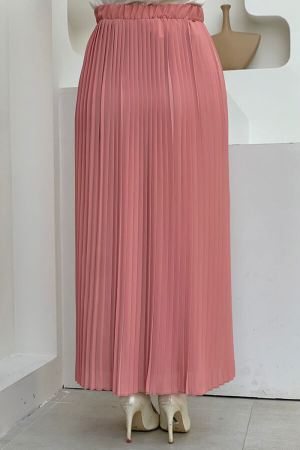 Faltengefütterter Chiffonrock mit elastischer Taille 1152 Puder - 4