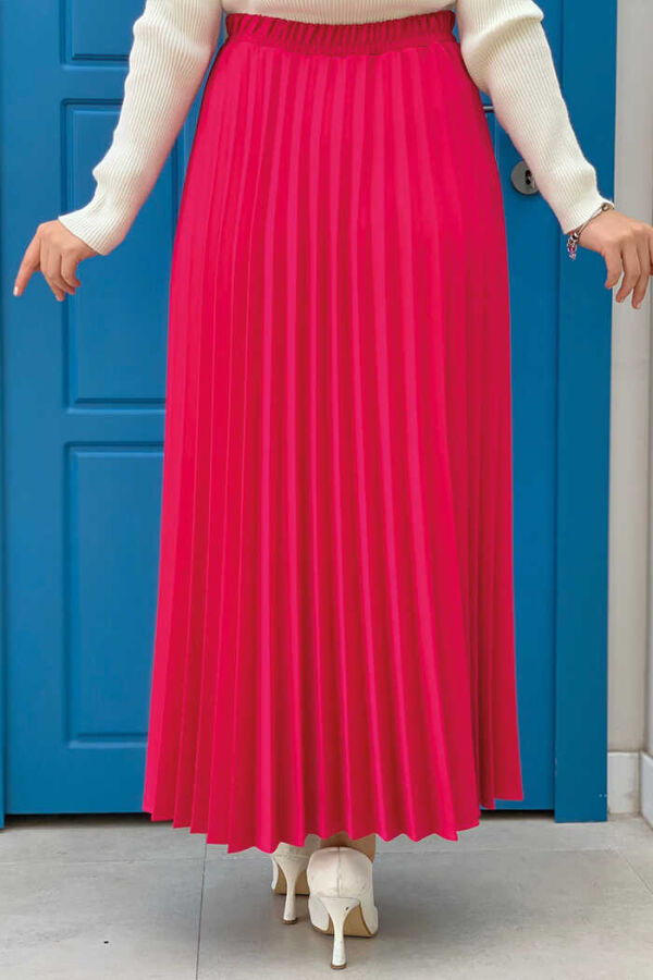 Faltenrock mit elastischem Bund 1178 Fuchsia - 2