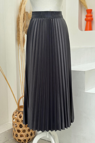 Beli Lastikli Piliseli Etek 1193 Füme - bym fashion