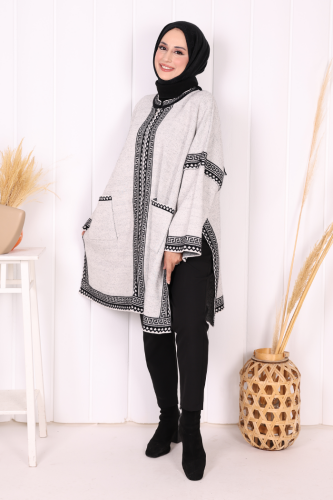 12608 Triko Panço Gri - Bym Fashion