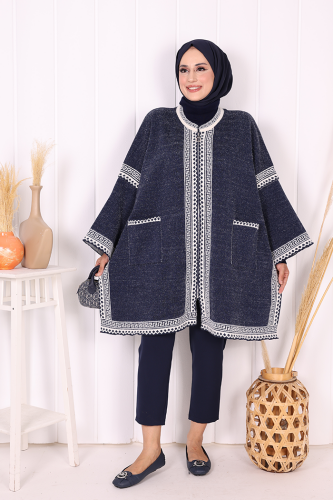 12608 Triko Panço Lacivert - Bym Fashion