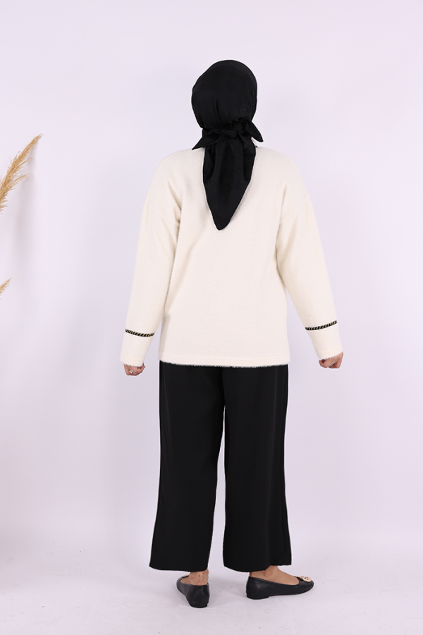 İnci Detay Sakallı Hırka 12620 Taş - 3