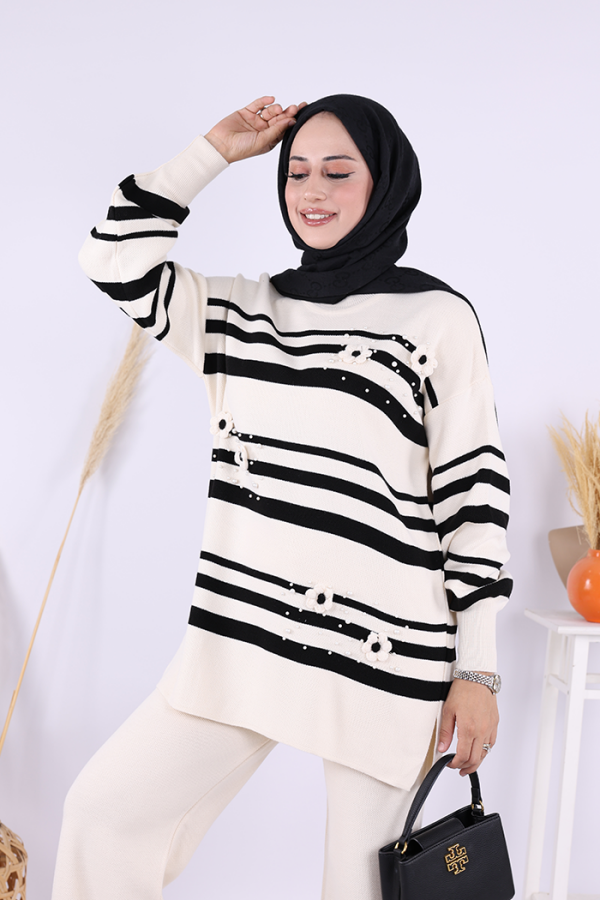 Çizgili Triko Takım 1635 Taş - 4