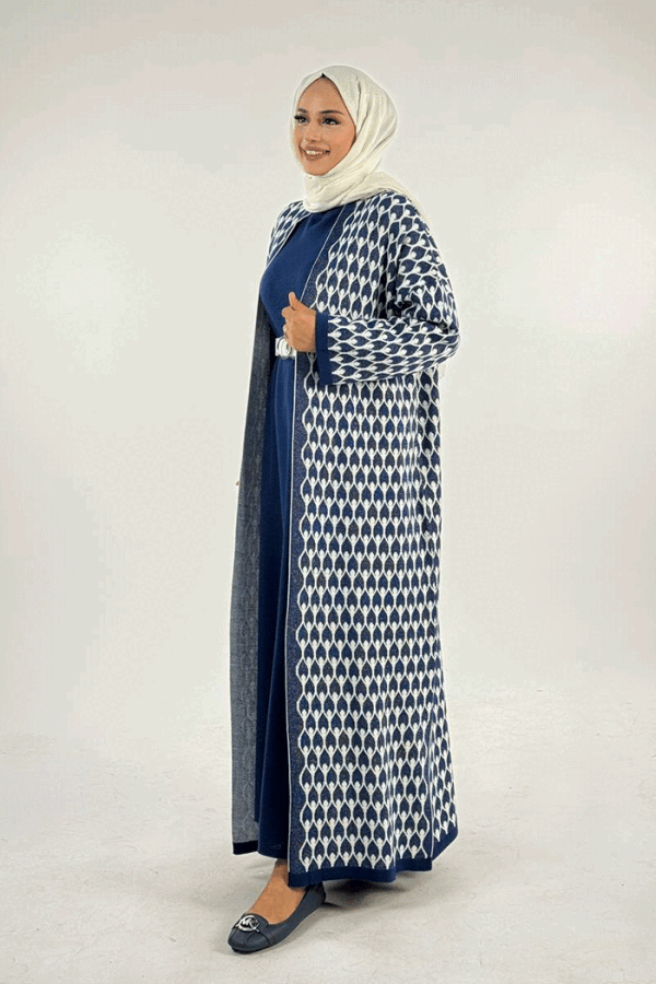 18321 Damla Desen Triko Hırka Lacivert - 2