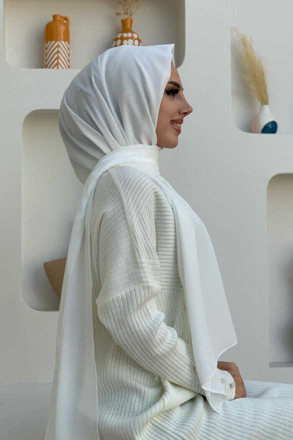 2019 Şifon Şal Ekru - 2