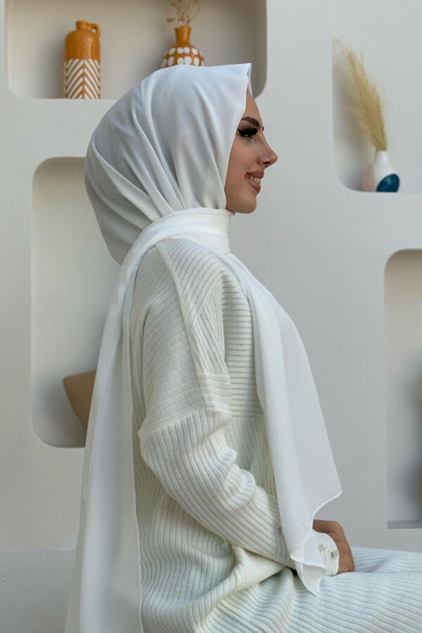 2019 Şifon Şal Ekru - 4