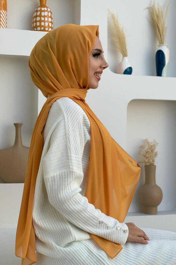 2019 Şifon Şal Hardal - 2