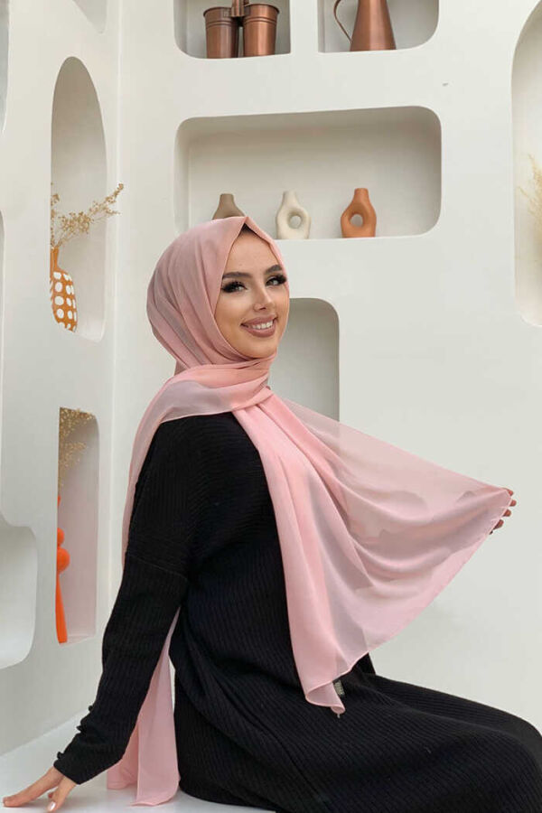 2019 Şifon Şal Pudra - 1