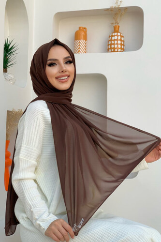 2019 Chiffon-Schal Braun 