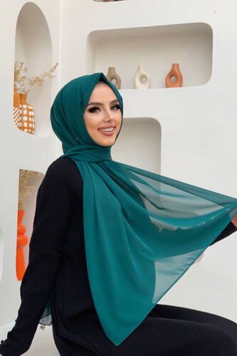 2019 Chiffon Schal Smaragd 