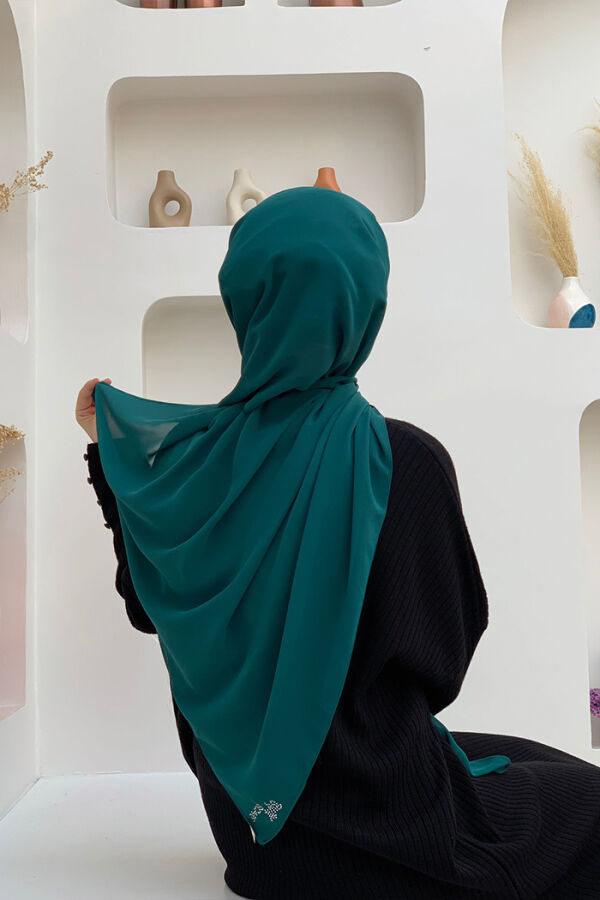 2019 Chiffon Schal Smaragd - 6