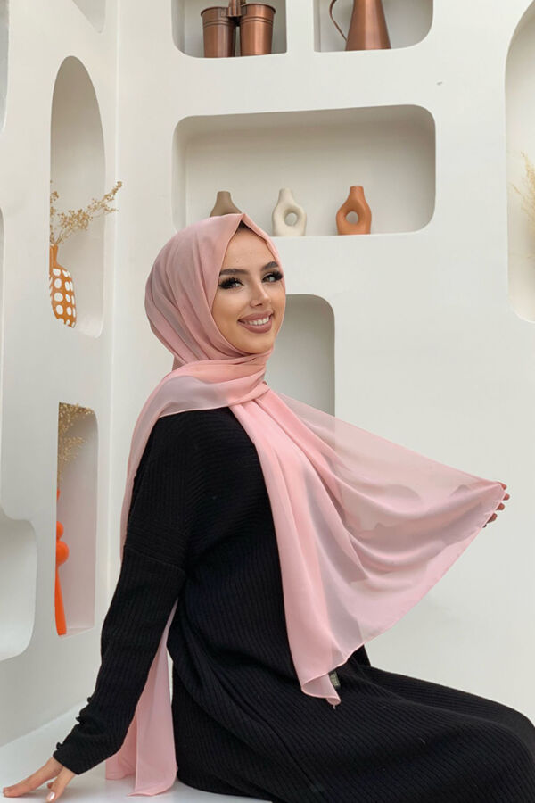 2019 Chiffon Shawl Powder - 2